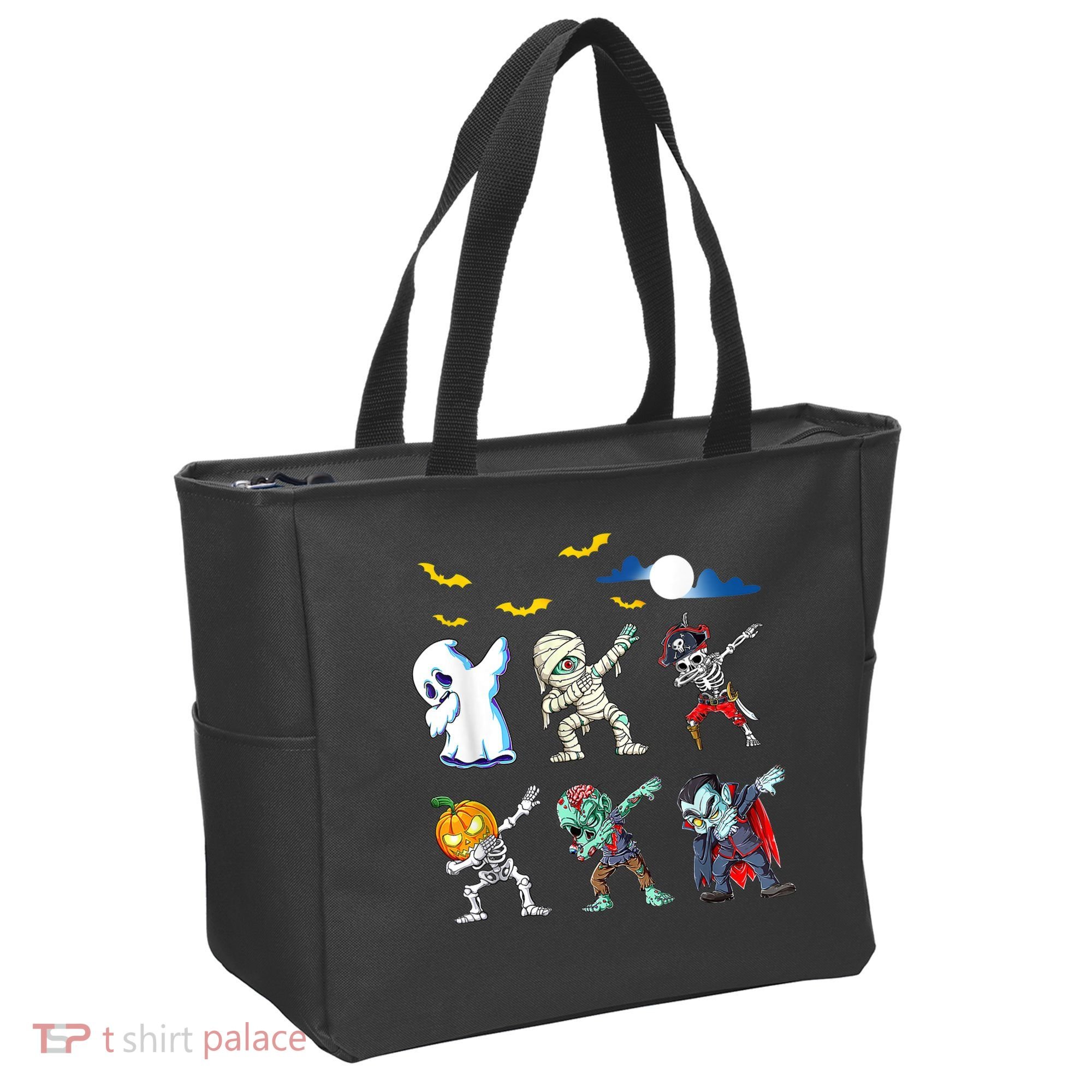Dabbing Halloween Boys Skeleton Zombie Scary Pumpkin Mummy Tote Bag