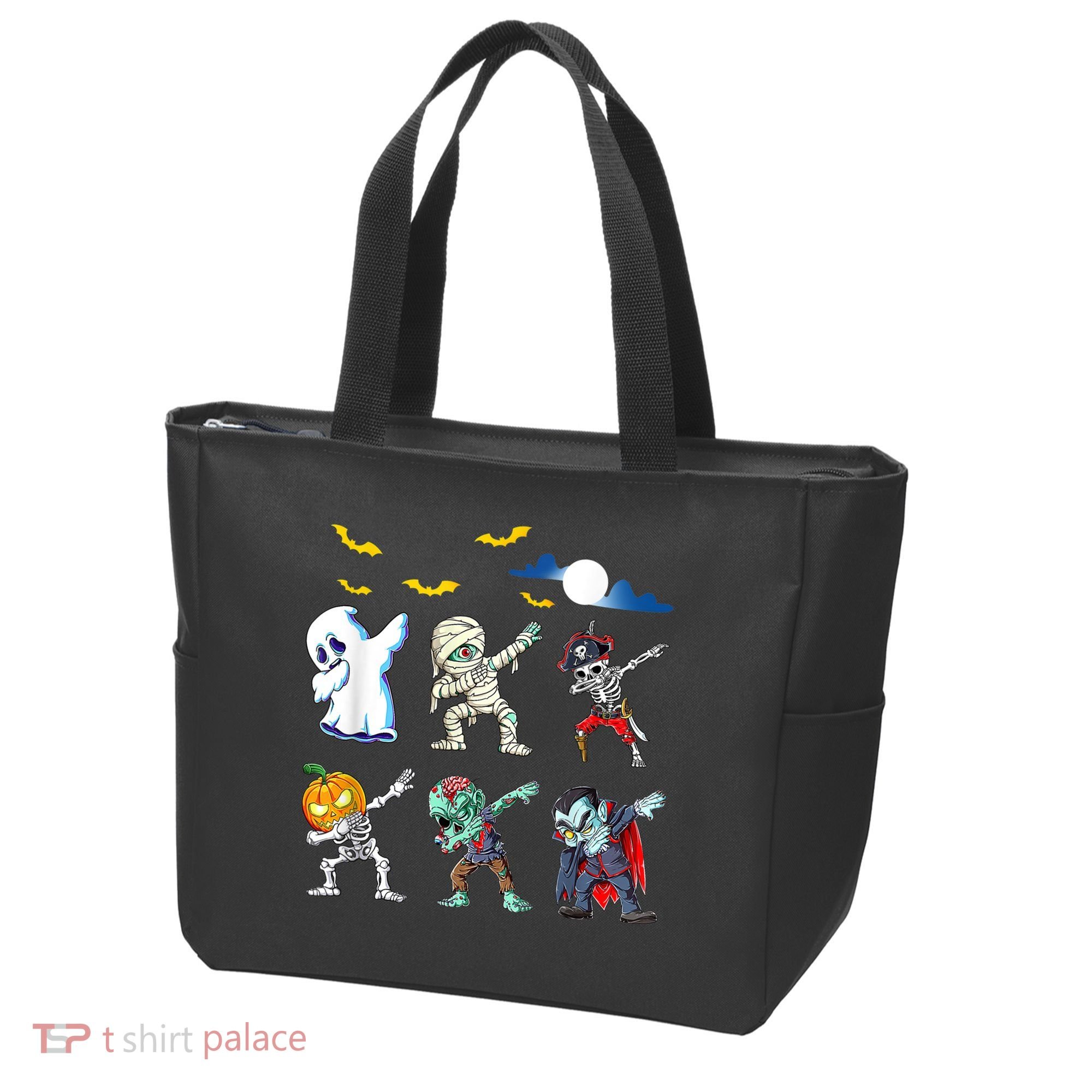 Dabbing Halloween Boys Skeleton Zombie Scary Pumpkin Mummy Tote Bag