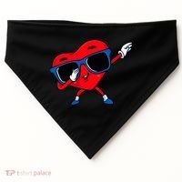 Dabbing Heart Boy Valentine Dab Love Valentines Day Boy USA-Made Doggie Bandana thumb 0