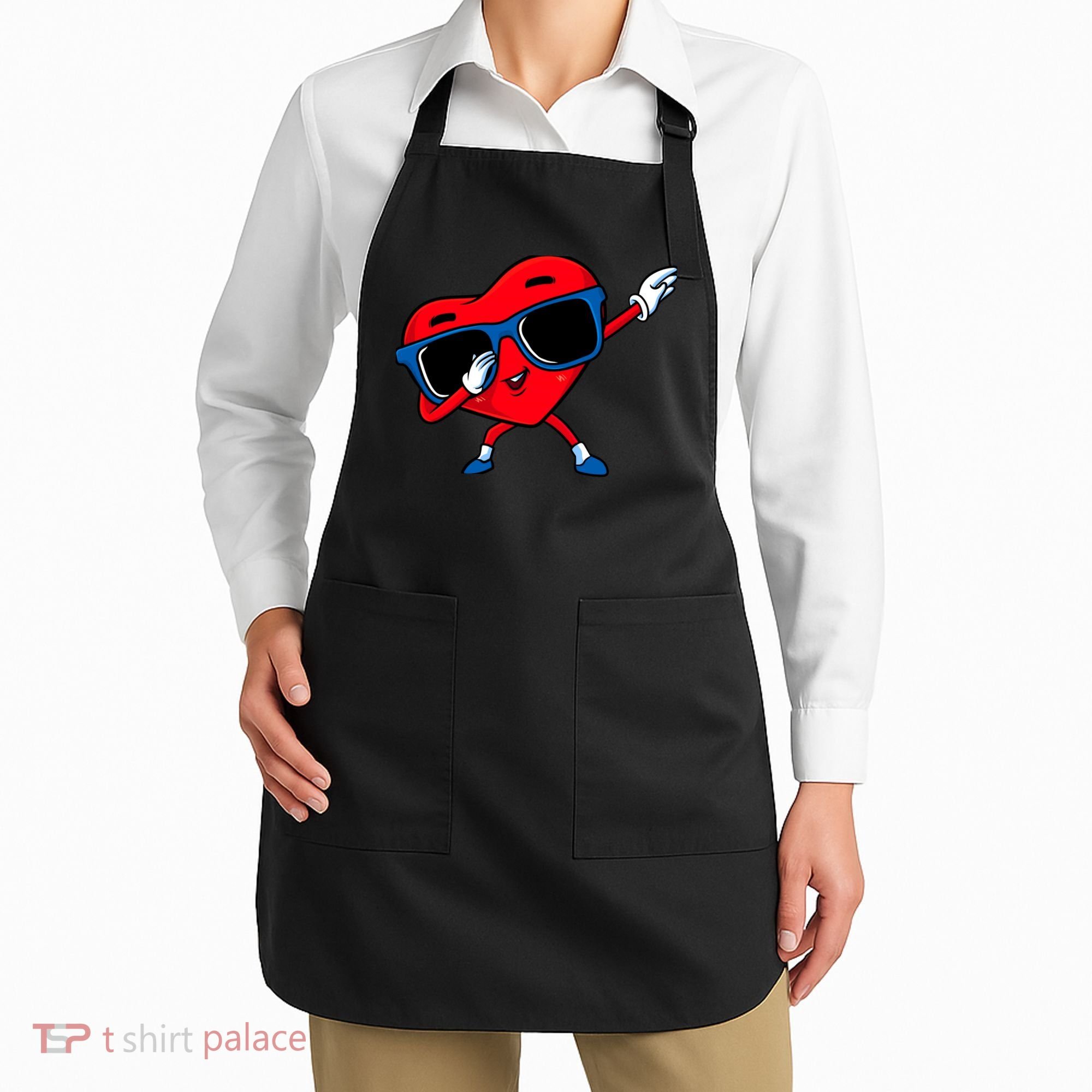 Dabbing Heart Boy Valentine Dab Love Valentines Day Boy Apron