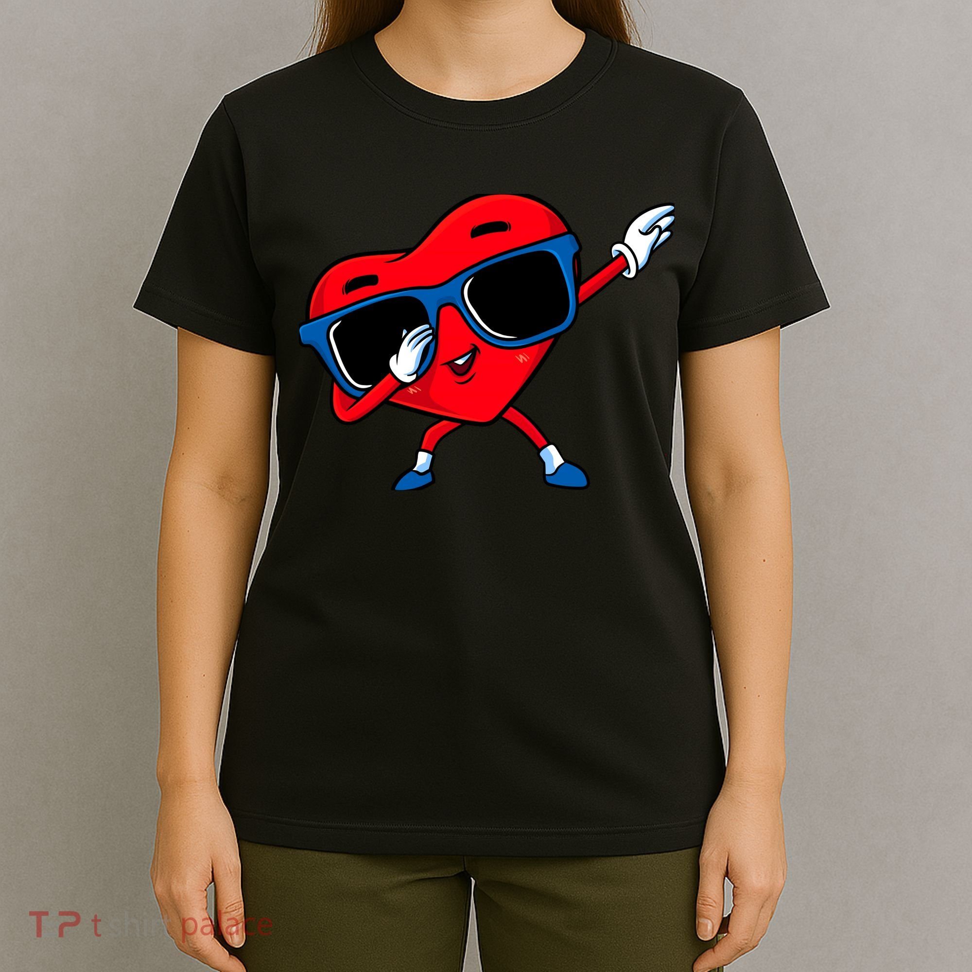 Dabbing Heart Boy Valentine Dab Love Valentines Day Boy T-Shirt