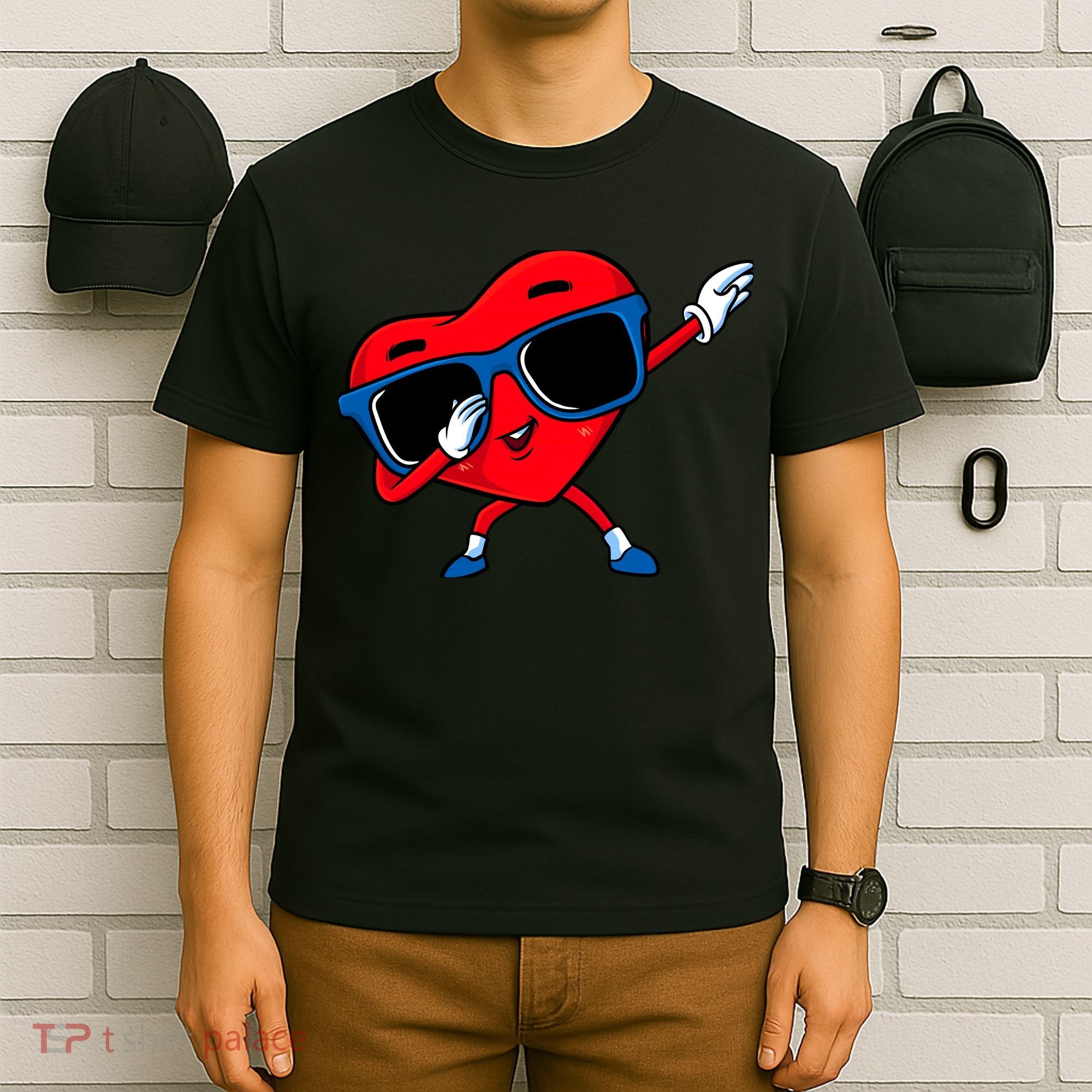 Dabbing Heart Boy Valentine Dab Love Valentines Day Boy T-Shirt