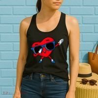 Dabbing Heart Boy Valentine Dab Love Valentines Day Boy Women's Tank Top thumb 2