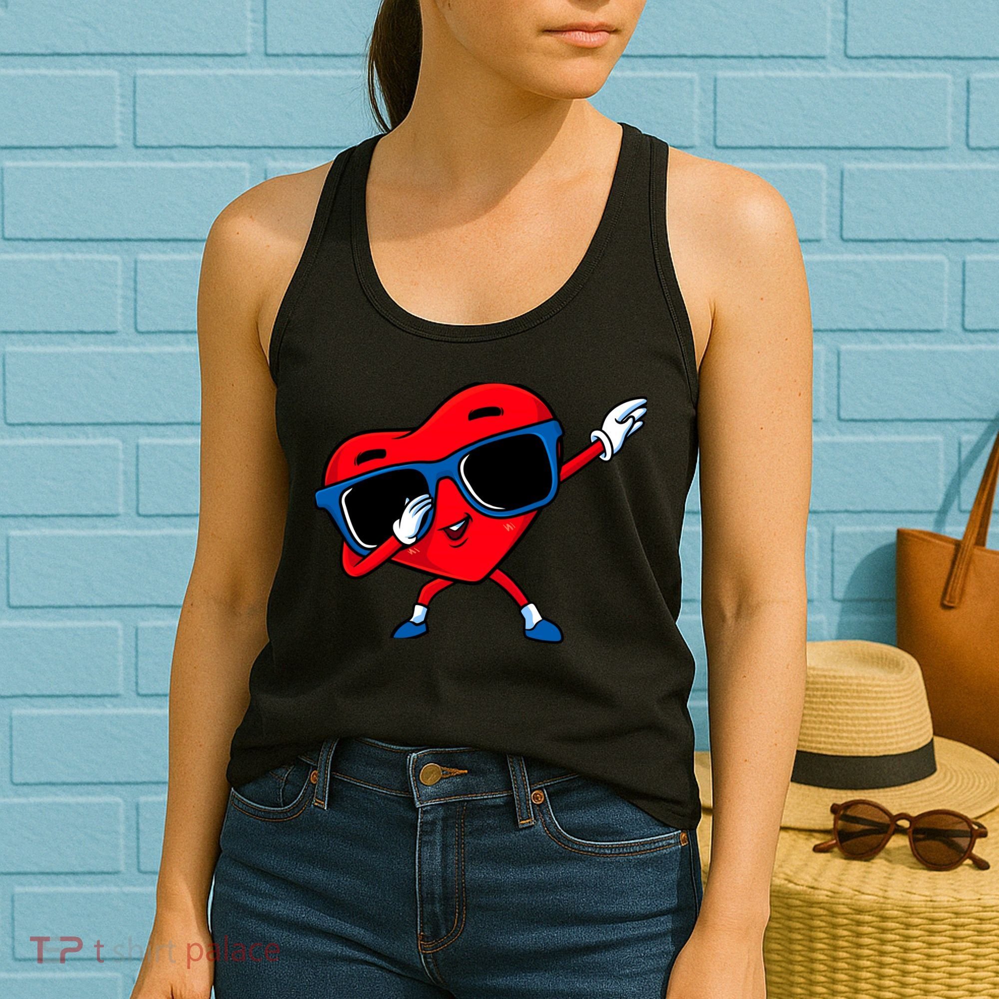 Dabbing Heart Boy Valentine Dab Love Valentines Day Boy Women's Tank Top