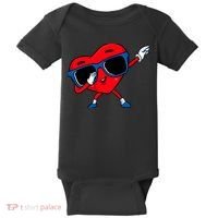Dabbing Heart Boy Valentine Dab Love Valentines Day Boy Baby Bodysuit thumb 0