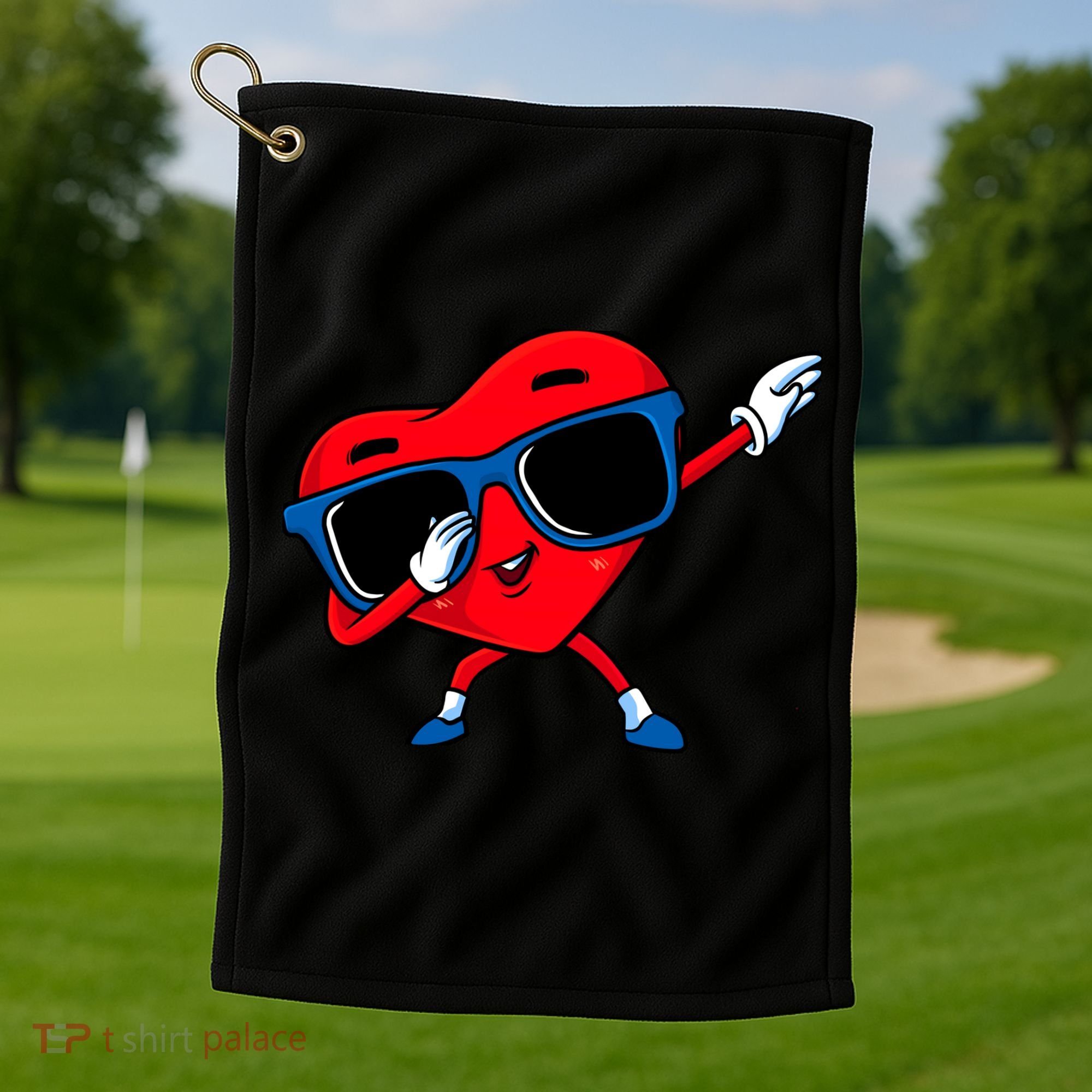 Dabbing Heart Boy Valentine Dab Love Valentines Day Boy Golf Towel