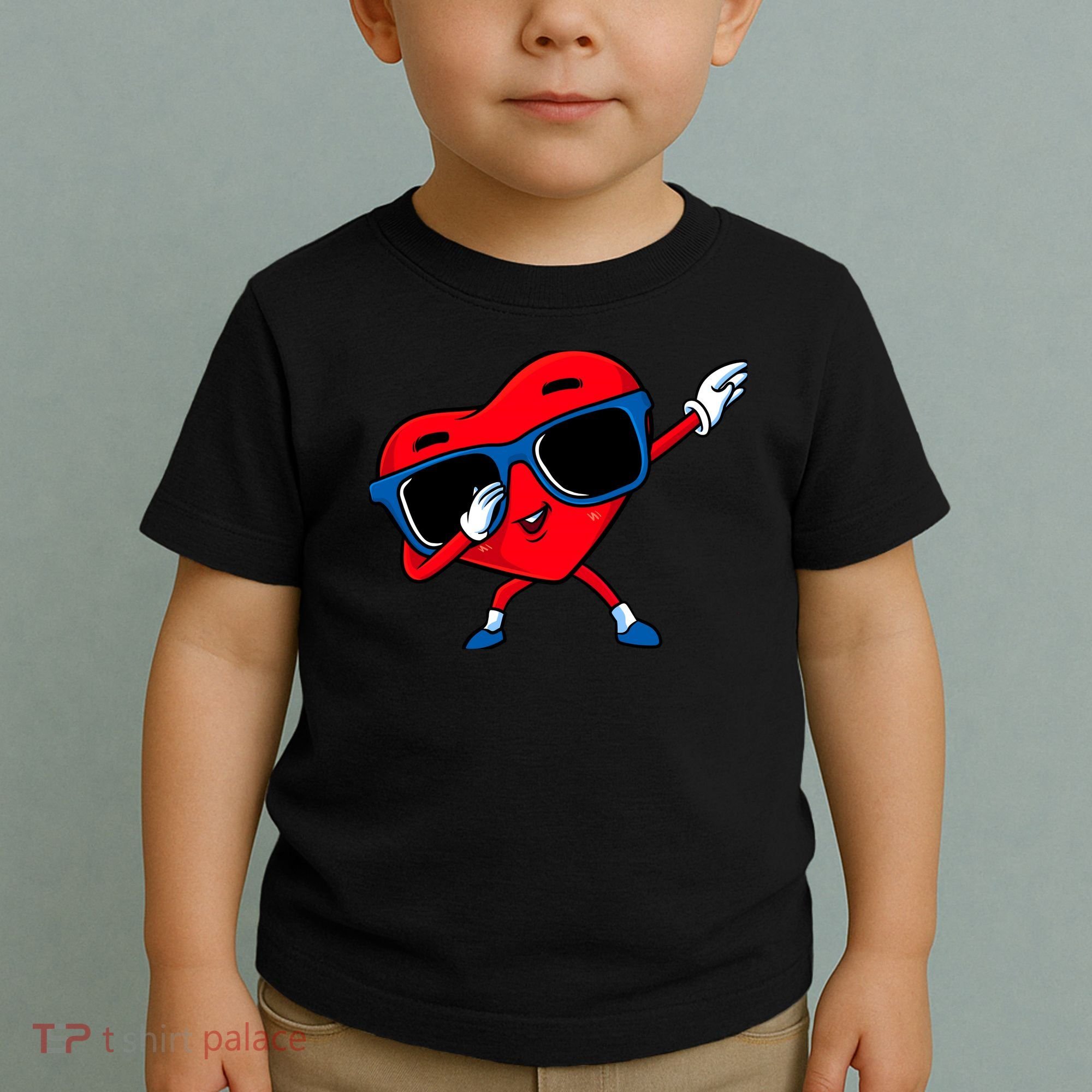 Dabbing Heart Boy Valentine Dab Love Valentines Day Boy Toddler T-Shirt