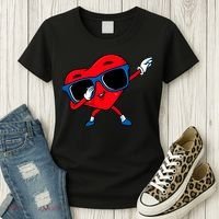 Dabbing Heart Boy Valentine Dab Love Valentines Day Boy Women's T-Shirt thumb 3