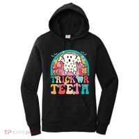 Dentist Halloween Boo Ghost Retro Groovy Trick Or Teeth Gift Women's Hoodie thumb 0