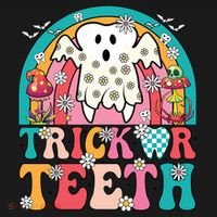 Dentist Halloween Boo Ghost Retro Groovy Trick Or Teeth Gift Women's Hoodie thumb 2