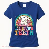 Dentist Halloween Boo Ghost Retro Groovy Trick Or Teeth Gift Women's T-Shirt thumb 0