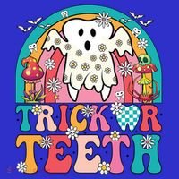 Dentist Halloween Boo Ghost Retro Groovy Trick Or Teeth Gift Women's T-Shirt thumb 6