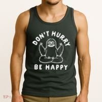 Don't Hurry Be Happy Sloth Tank Top thumb 3