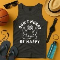 Don't Hurry Be Happy Sloth Tank Top thumb 4