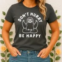 Don't Hurry Be Happy Sloth Women's T-Shirt thumb 2