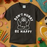 Don't Hurry Be Happy Sloth Kids T-Shirt thumb 3