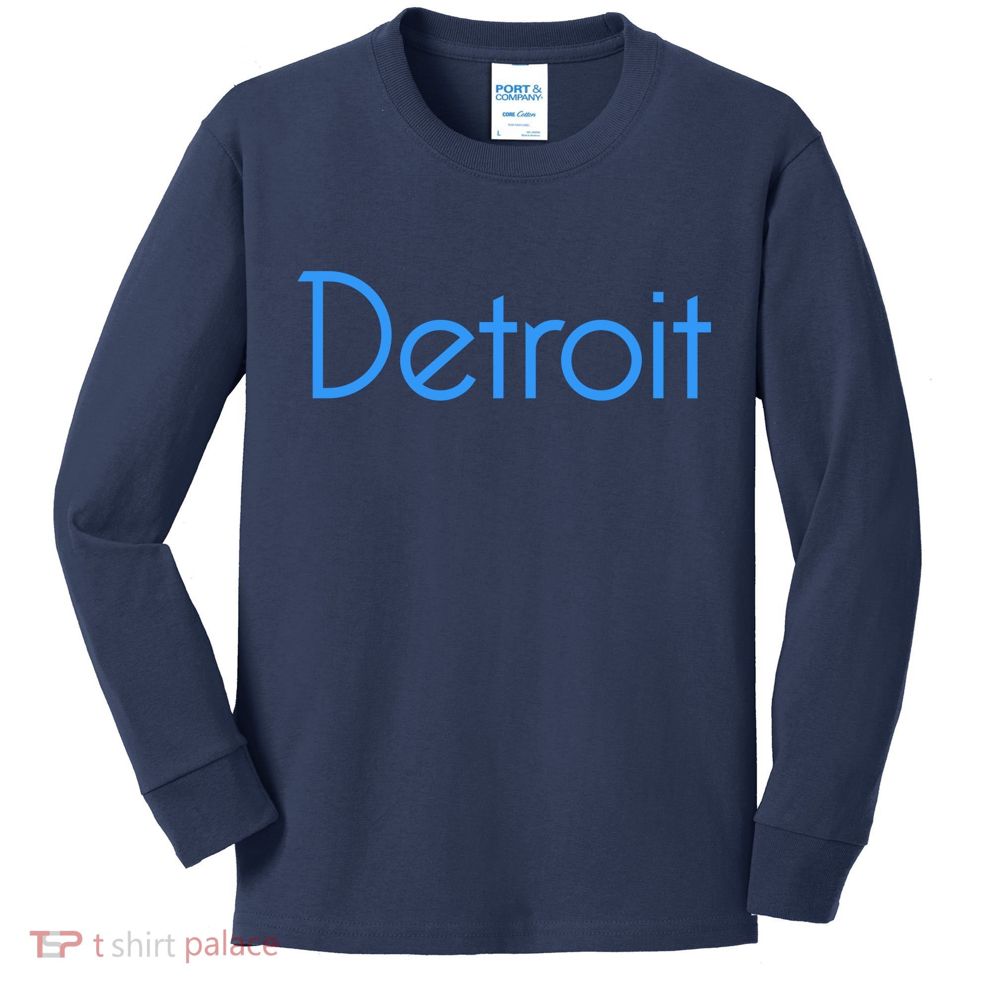 Detroit Honolulu Blue Kids Long Sleeve Shirt