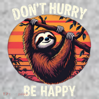 Don't Hurry Be Happy Cute Lazy Funny Sloth Sweatshirt thumb 2