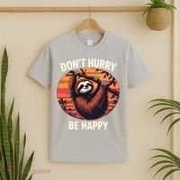 Don't Hurry Be Happy Cute Lazy Funny Sloth T-Shirt thumb 2