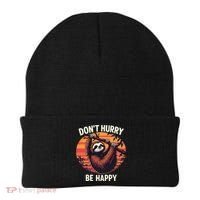 Don't Hurry Be Happy Cute Lazy Funny Sloth Beanie thumb 0