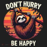 Don't Hurry Be Happy Cute Lazy Funny Sloth Beanie thumb 2