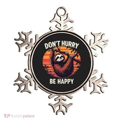 Don't Hurry Be Happy Cute Lazy Funny Sloth Ornament