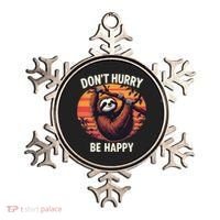 Don't Hurry Be Happy Cute Lazy Funny Sloth Ornament thumb 0