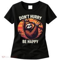 Don't Hurry Be Happy Cute Lazy Funny Sloth Women's T-Shirt thumb 0