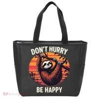 Don't Hurry Be Happy Cute Lazy Funny Sloth Tote Bag thumb 0