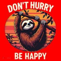 Don't Hurry Be Happy Cute Lazy Funny Sloth Santa Hat thumb 1