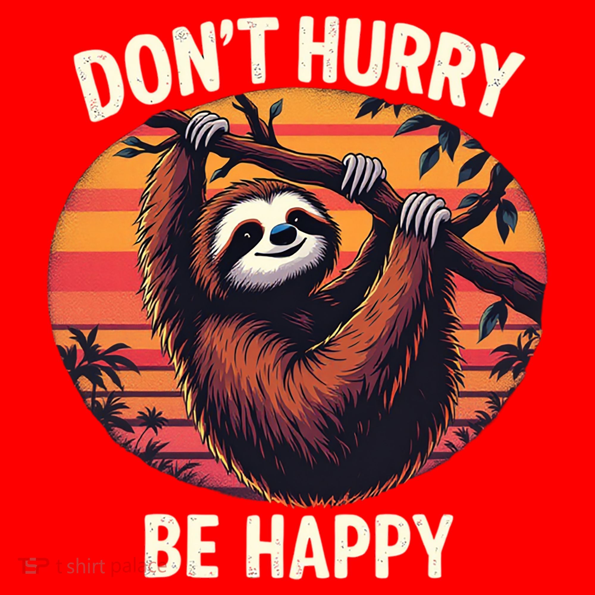 Don't Hurry Be Happy Cute Lazy Funny Sloth Santa Hat