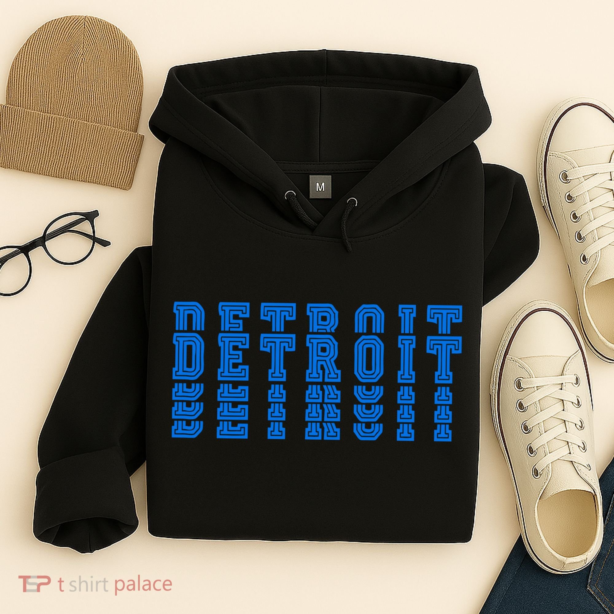 Detroit Honolulu Blue Stacked Hoodie