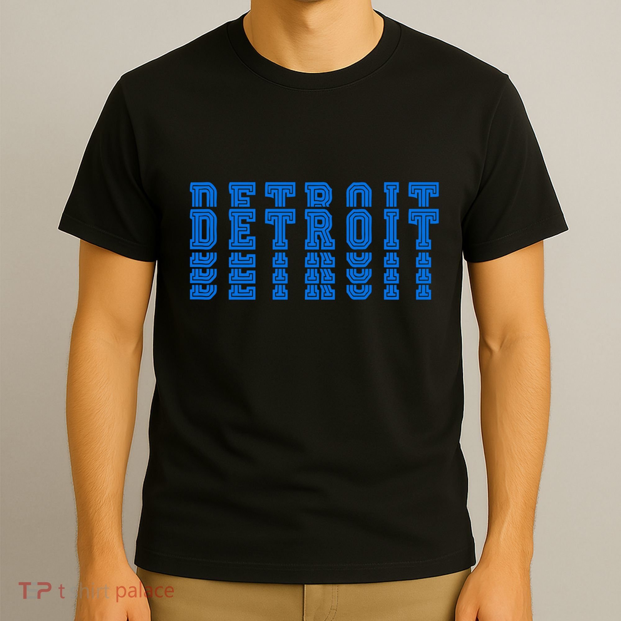 Detroit Honolulu Blue Stacked T-Shirt
