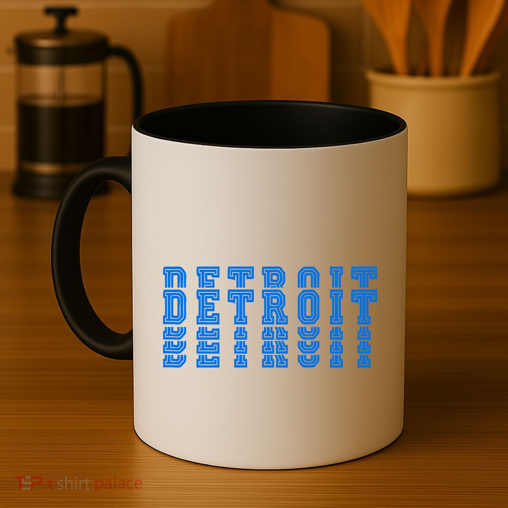 Detroit Honolulu Blue Stacked Coffee Mug