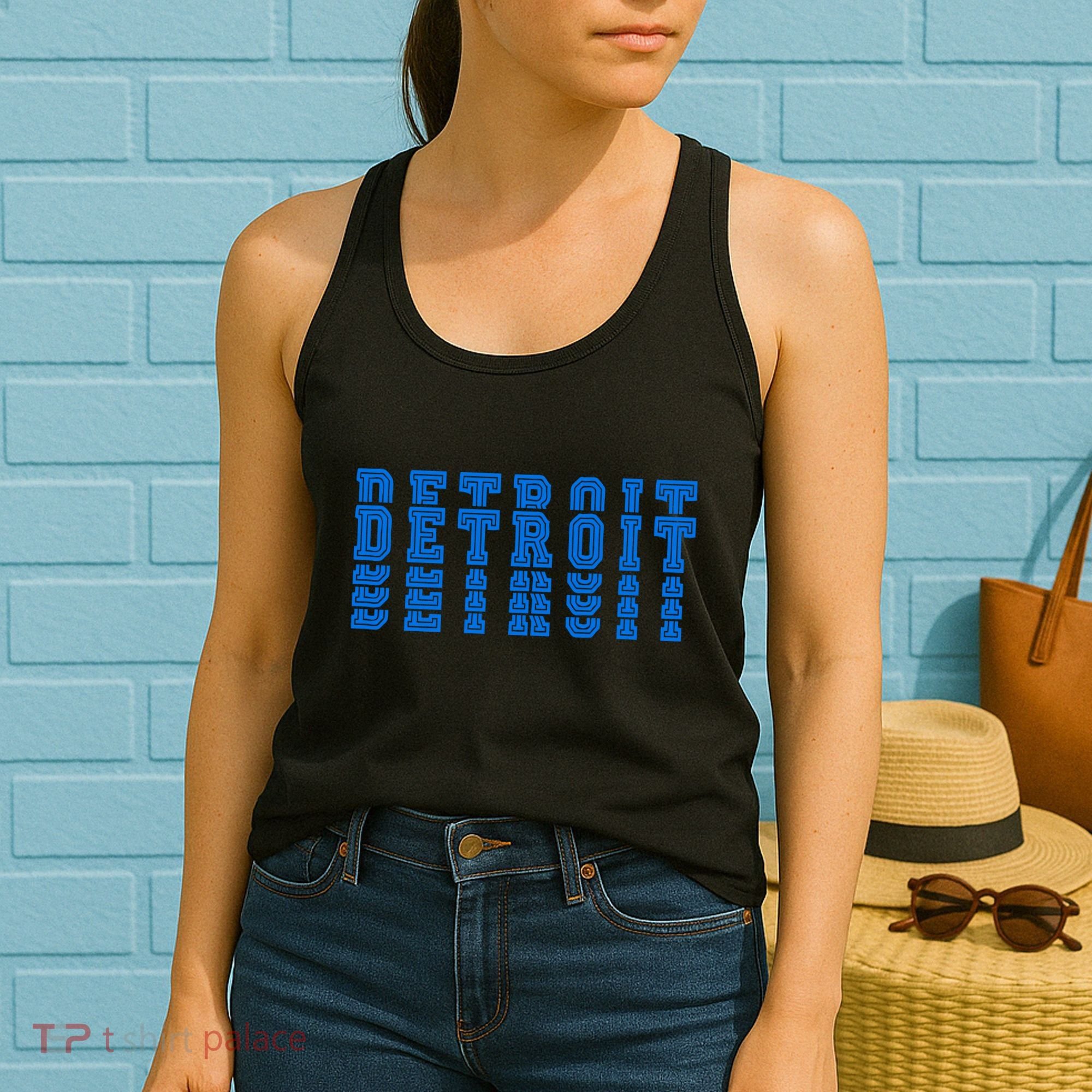 Detroit Honolulu Blue Stacked Women's Tank Top