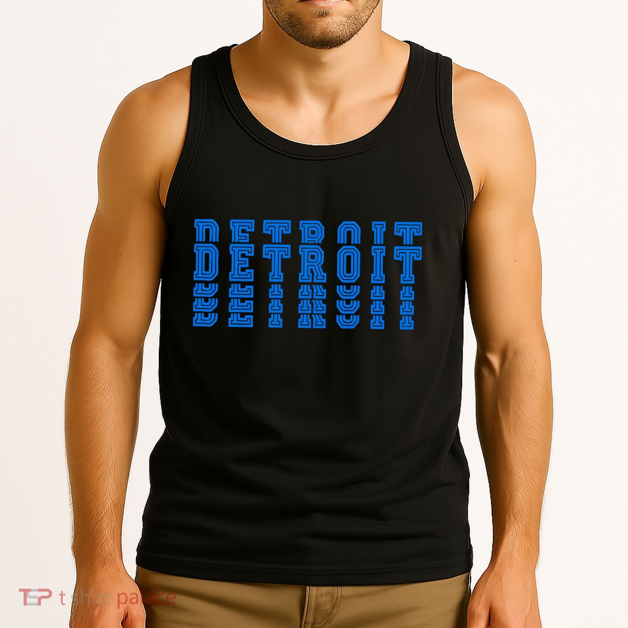 Detroit Honolulu Blue Stacked Tank Top