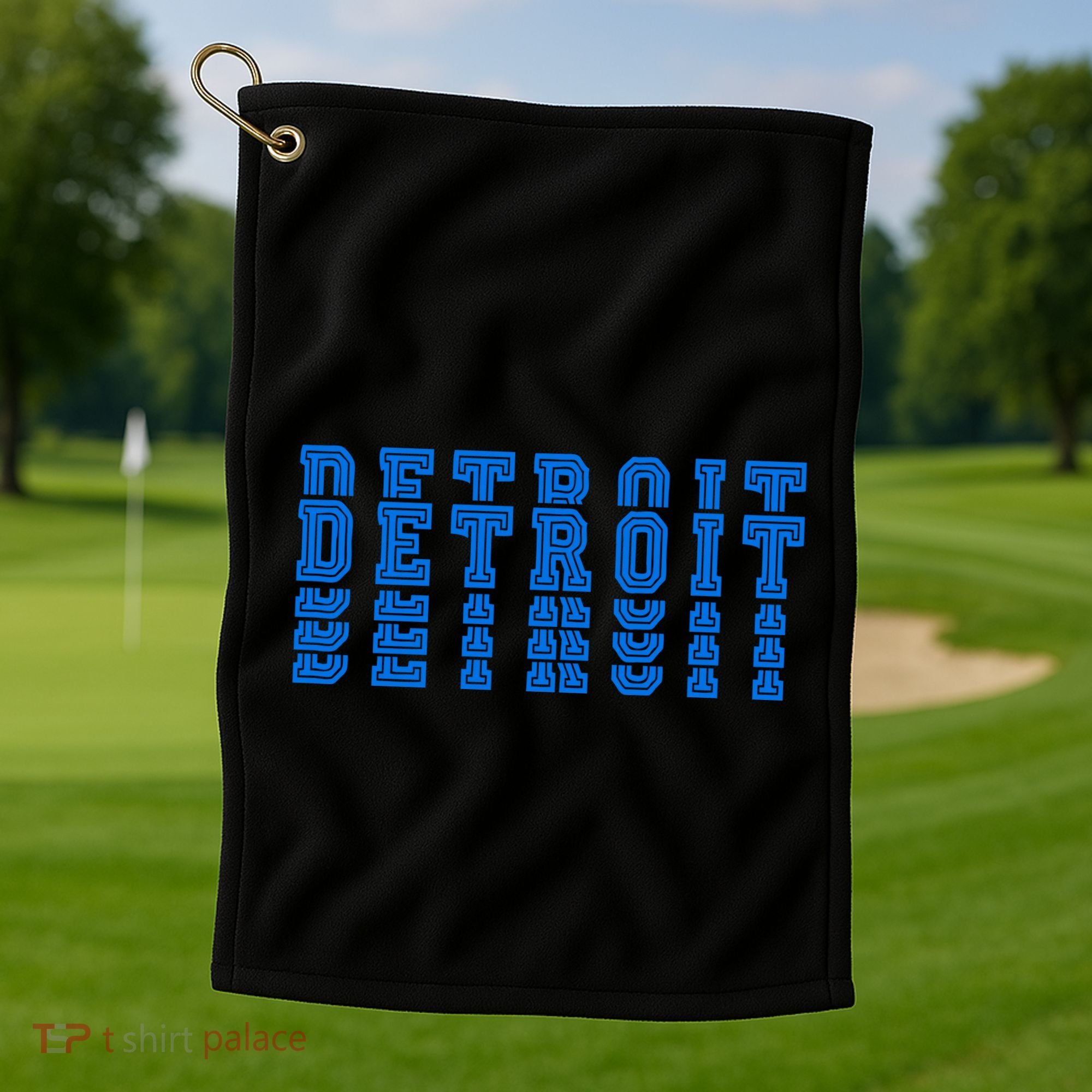 Detroit Honolulu Blue Stacked Golf Towel