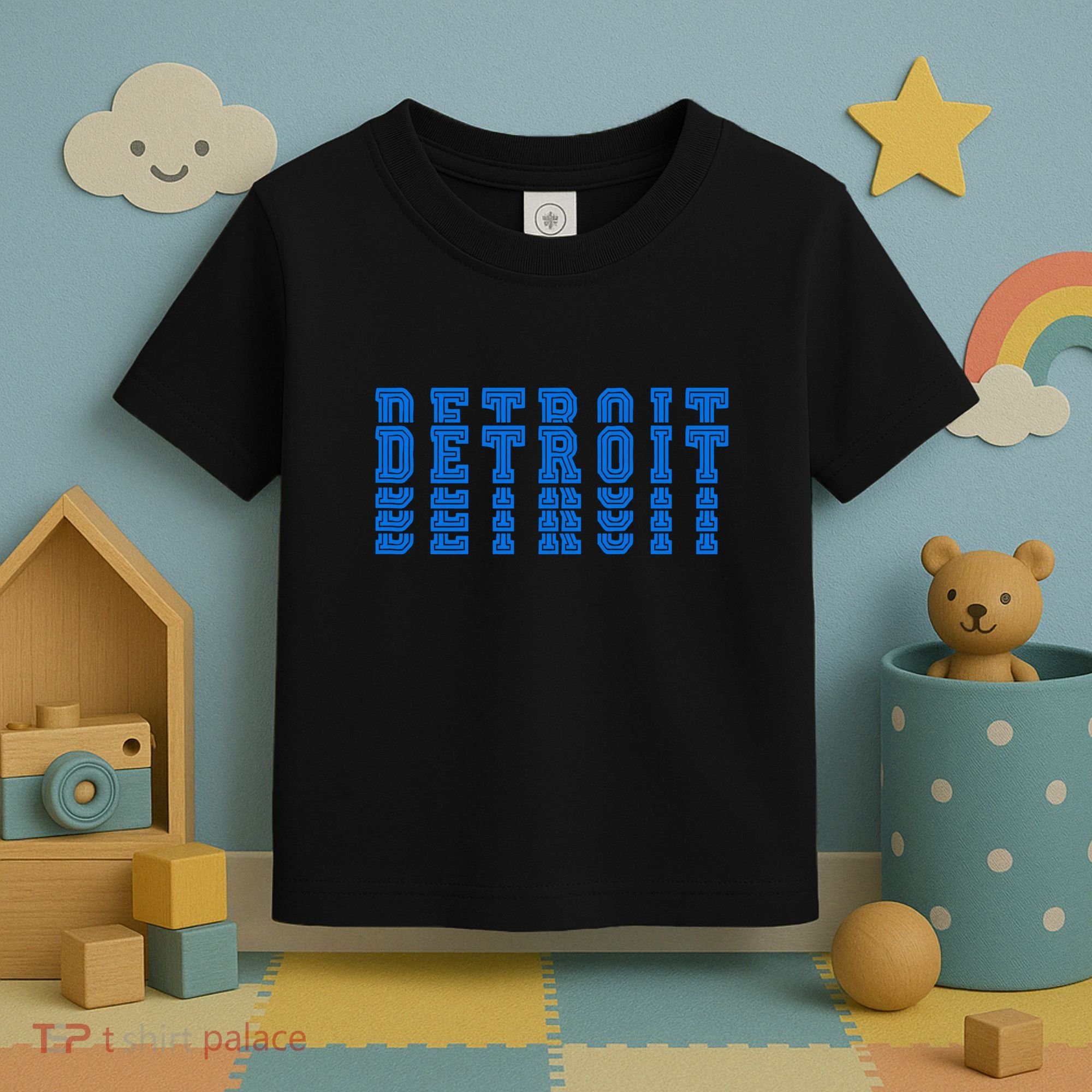 Detroit Honolulu Blue Stacked Toddler T-Shirt