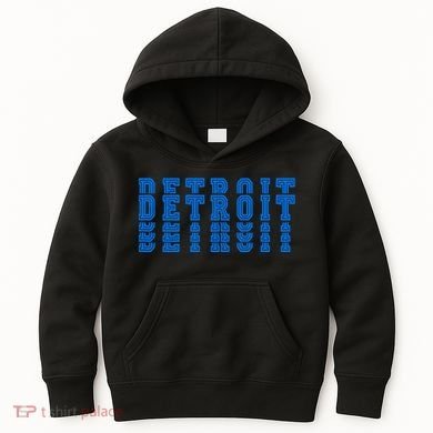 Detroit Honolulu Blue Stacked Kids Hoodie