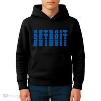Detroit Honolulu Blue Stacked Kids Hoodie thumb 4