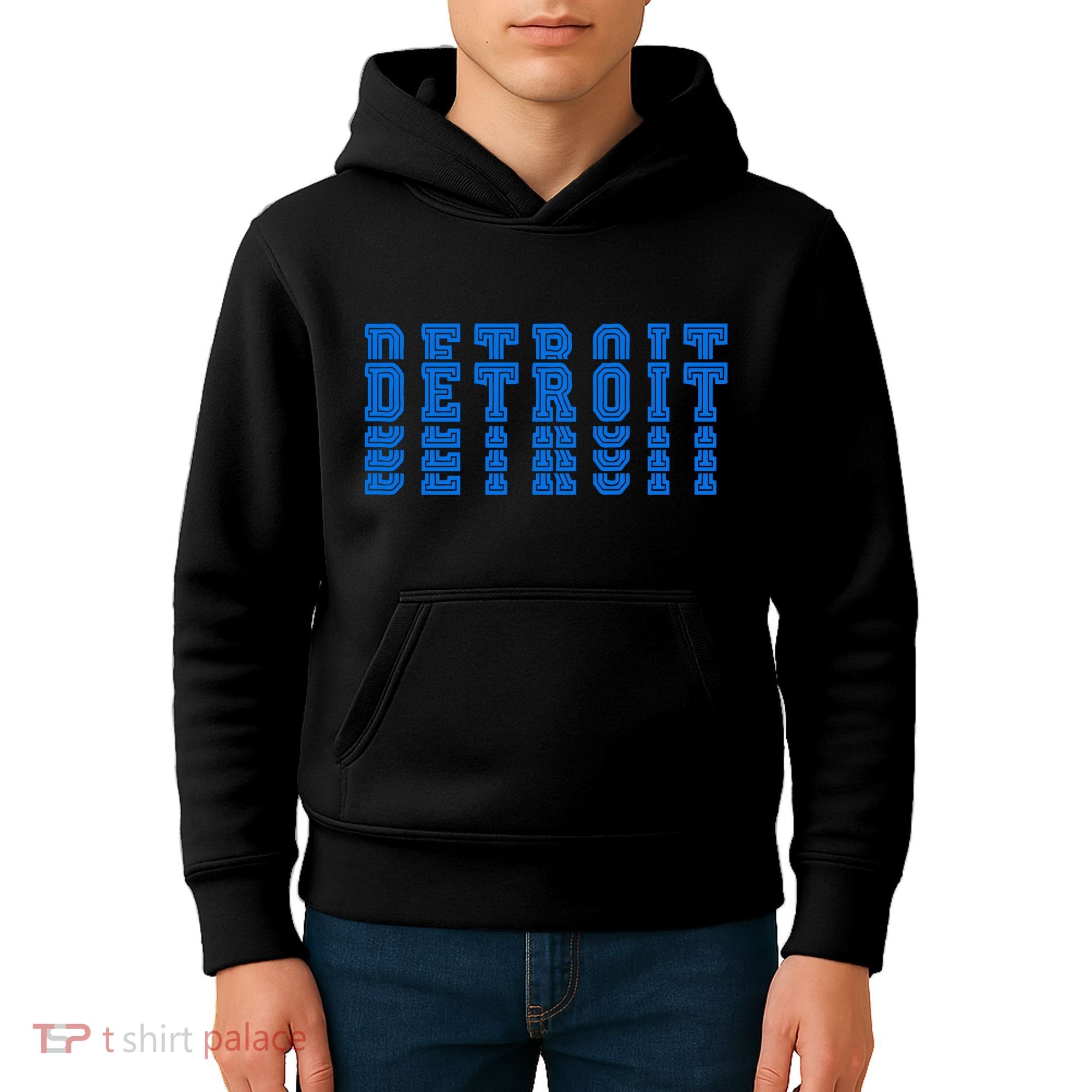 Detroit Honolulu Blue Stacked Kids Hoodie