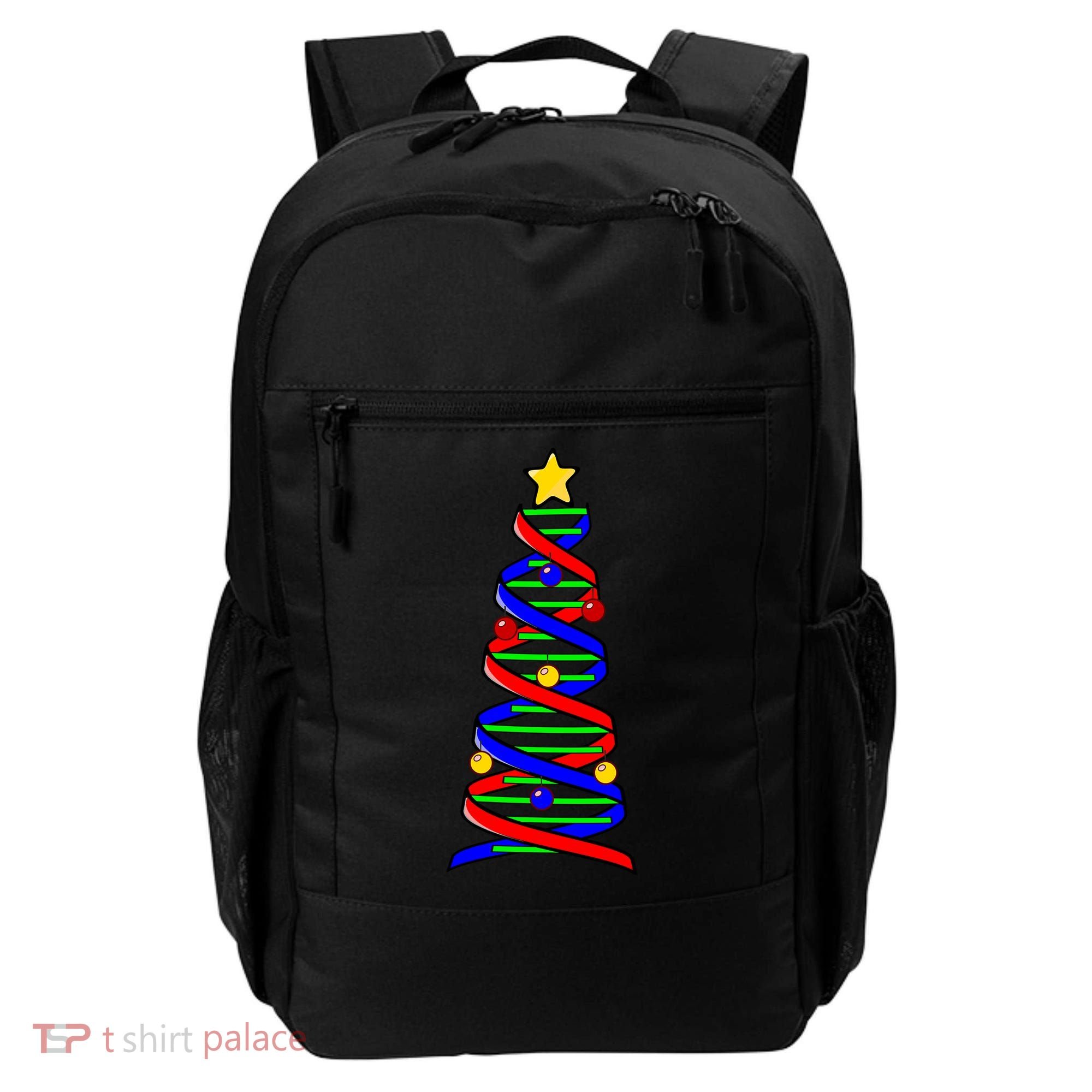 Dna Helix Christmas Tree Life Science Biology Teacher Gift Backpack