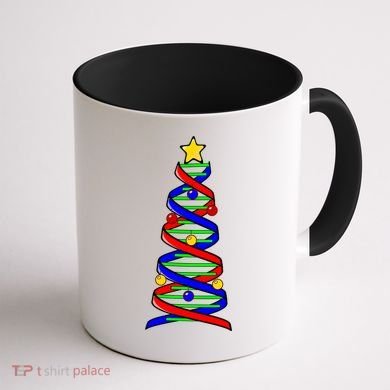 Dna Helix Christmas Tree Life Science Biology Teacher Gift Coffee Mug back