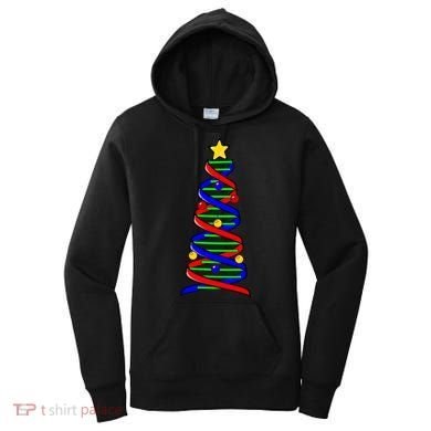 Dna Helix Christmas Tree Life Science Biology Teacher Gift Women's Hoodie