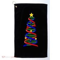 Dna Helix Christmas Tree Life Science Biology Teacher Gift Golf Towel thumb 0