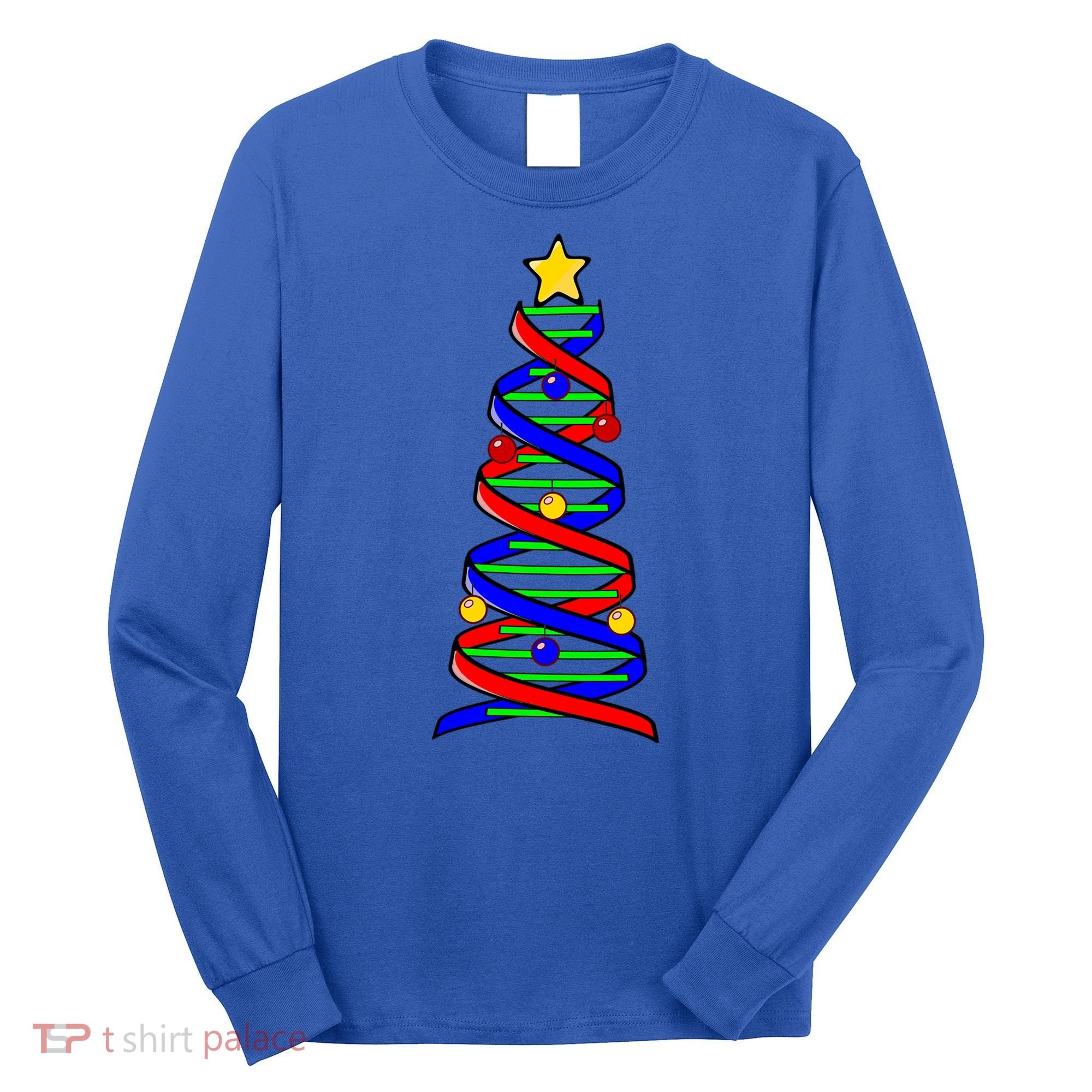 Dna Helix Christmas Tree Life Science Biology Teacher Gift Long Sleeve Shirt