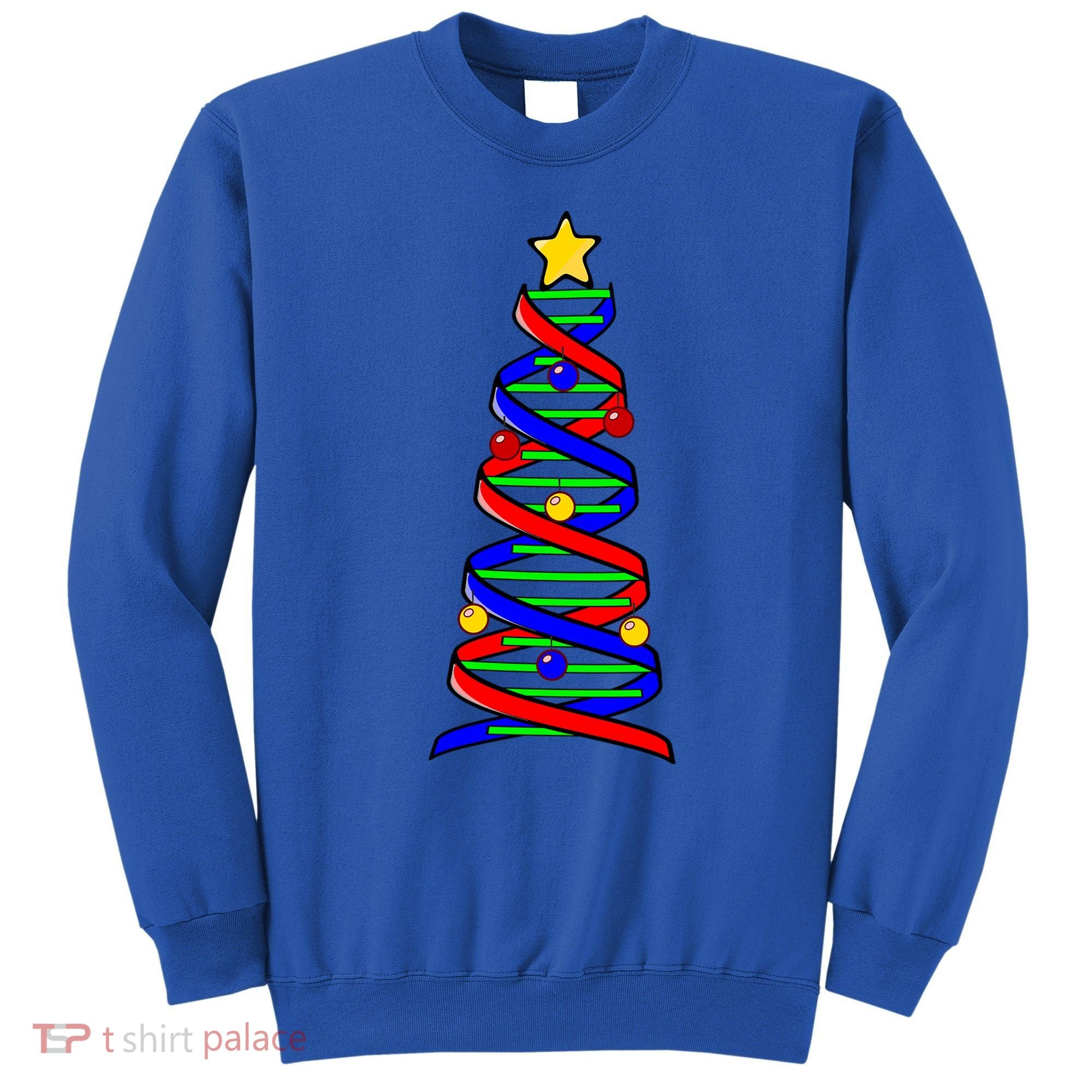 Dna Helix Christmas Tree Life Science Biology Teacher Gift Sweatshirt
