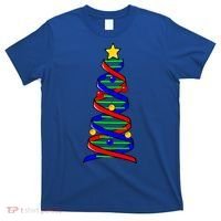 Dna Helix Christmas Tree Life Science Biology Teacher Gift T-Shirt thumb 0