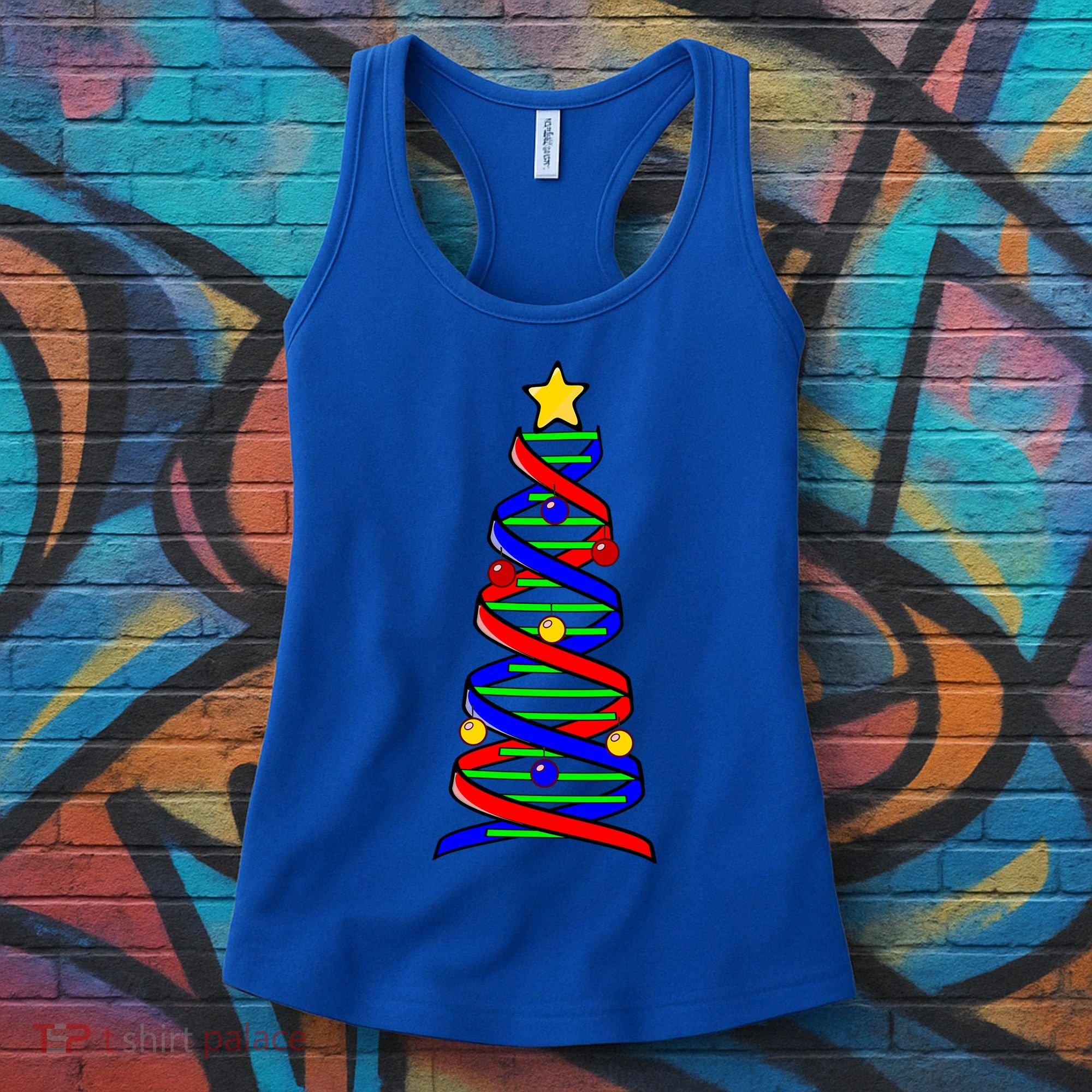 Dna Helix Christmas Tree Life Science Biology Teacher Gift Women's Tank Top
