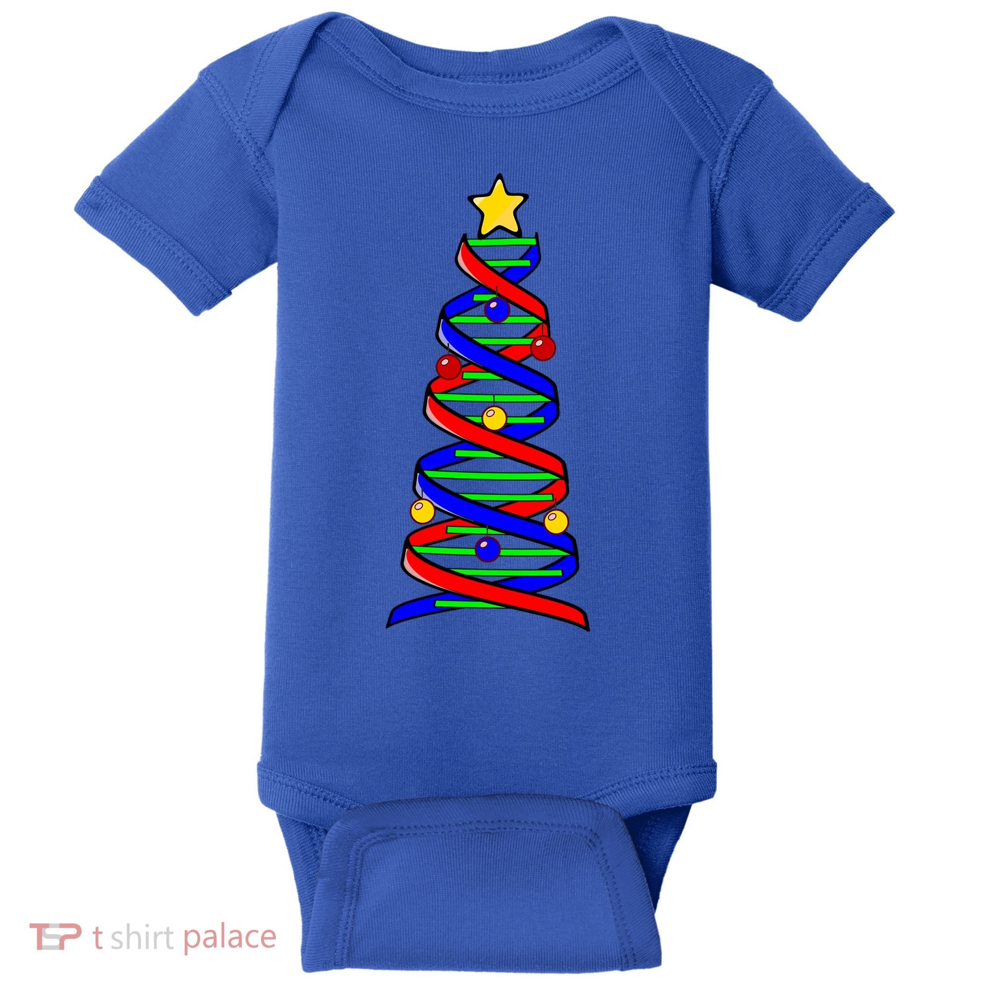 Dna Helix Christmas Tree Life Science Biology Teacher Gift Baby Bodysuit